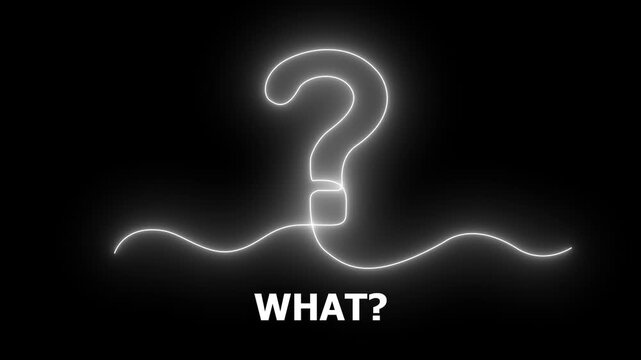 Neon Question Mark Icon Animation Glowing Interrogation Symbol, Futuristic UI HUD, Loop Motion Graphics on Dark Background
