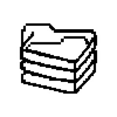 Fototapeta premium A simple pixel art icon representing a digital folder for file management