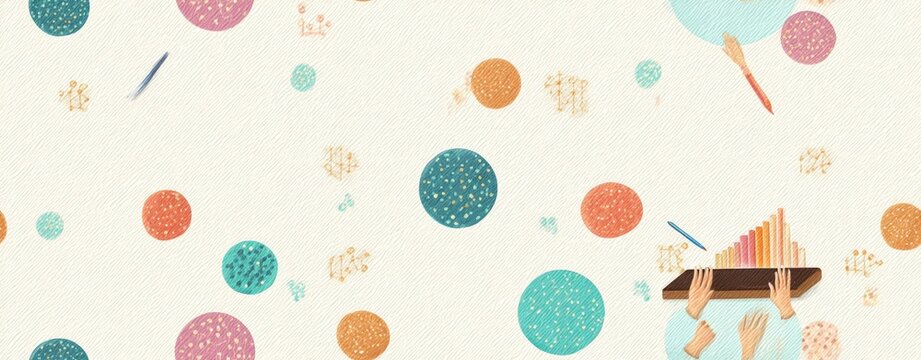 Data Compression Art Abstract digital illustration featuring colorful dots, charts, and pen graphics representing data analysis and business a data compression funnel