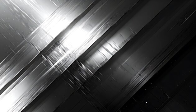 Abstract glitch texture with diagonal lines, digital noise, and light streaks, monochrome grunge background for futuristic or error concepts