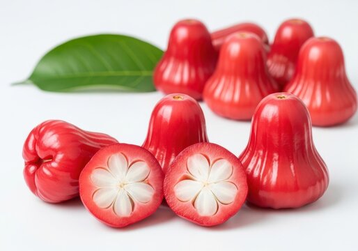 Fresh rose apples isolated on white background