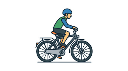Fototapeta premium A stylized vector illustration of a person riding a bicycle on a plain white background