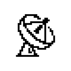 Fototapeta premium A simple pixel art illustration of a satellite dish antenna