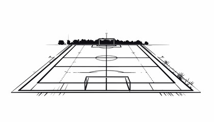 Detailed diagram of soccer field markings. © Nur