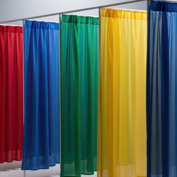 Colorful Sheer Curtains in Red, Blue, Green, Yellow and Purple