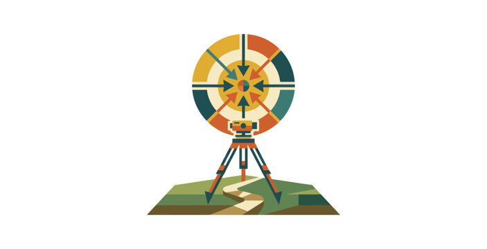 Surveying Instrument Target Vector Illustration
