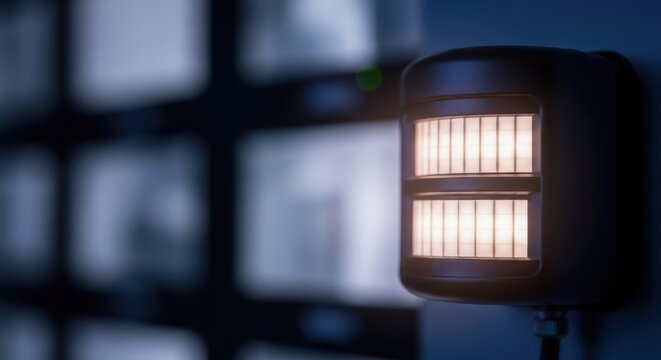 Industrial Light Fixture in Dimly Lit Modern Setting