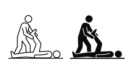 Physical therapy icon set featuring stretching, mobility, rehabilitation, and assisted exercise for healthcare, wellness, fitness, and medical design projects © Files