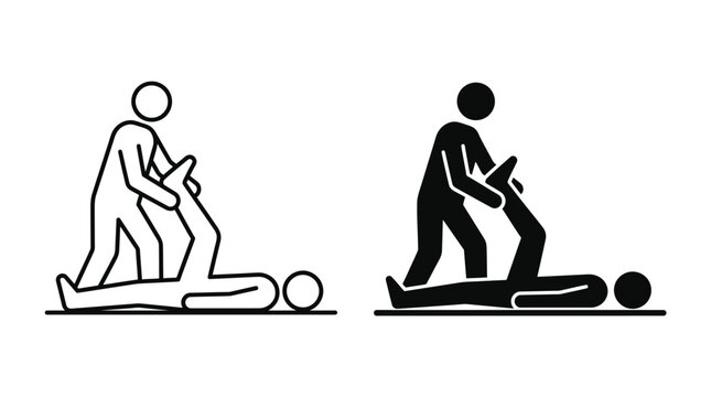 Physical therapy icon set featuring stretching, mobility, rehabilitation, and assisted exercise for healthcare, wellness, fitness, and medical design projects