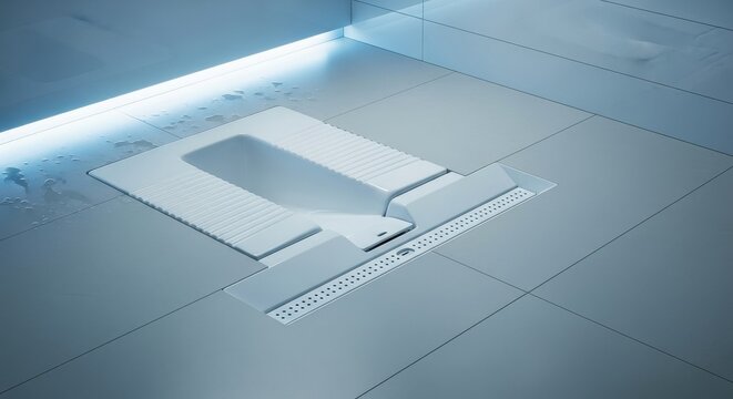 Sleek Modern Shower Drain Design in Contemporary Bathroom Setting