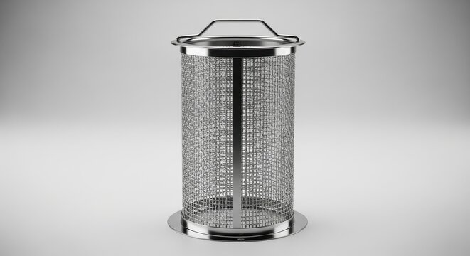 Stainless Steel Mesh Waste Bin with Lid for Modern Home or Office