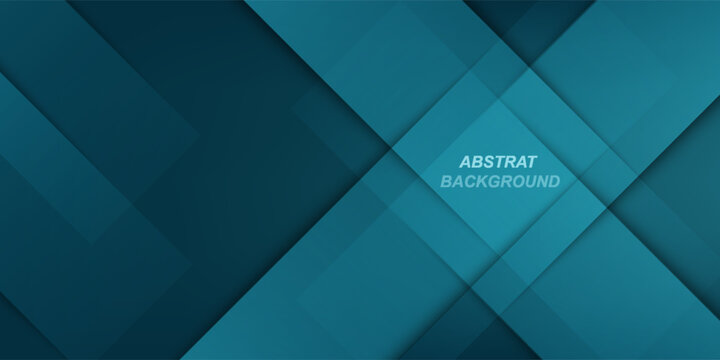 Abstract overlap dark green turquoise geometric gradient square design layers background with shadow and shapes. Eps10 vector