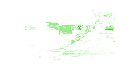 Fototapeta premium A green pixelated illustration on a transparent background with various shapes and forms