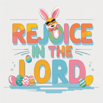 Easter Print Postcard Holiday Inscription lettering Text on Isolated White Background AI Generative