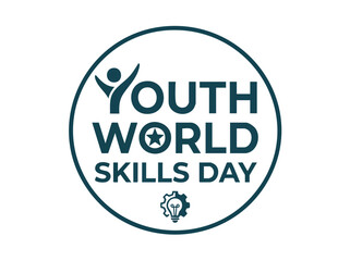 Youth World Skills Day Celebration Typography Badge Design With Creative Skills Education Career Development and Workforce Empowerment Vector Illustration © Afsana
