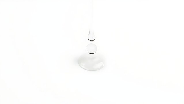 Clear droplets creating white bubbles on a pure surface.