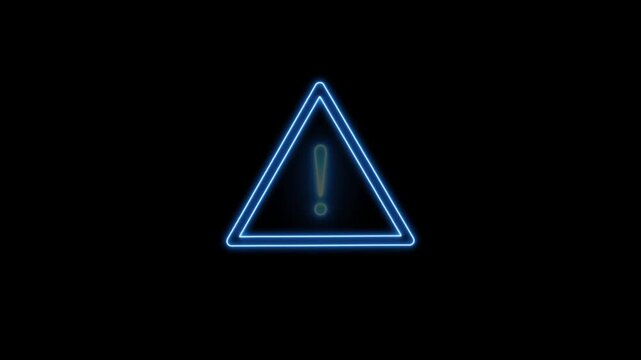 Alert warning sign Exclamation symbol, danger signal icon alert symbol animation for cybersecurity and technical notifications.