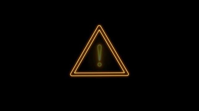 Alert warning sign Exclamation symbol, danger signal icon alert symbol animation for cybersecurity and technical notifications.
