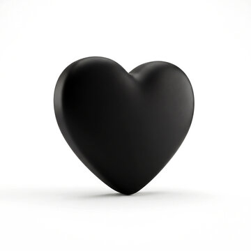 Black heart on white background