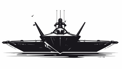 Large Military Warship Vessel Boat. © Siti
