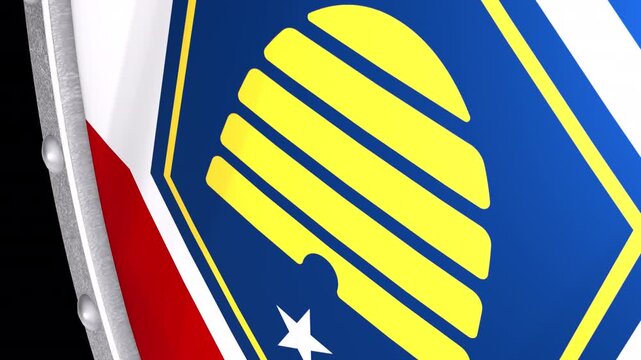 Metallic Shield Transitions with the Flag of State of Utah of United States of America