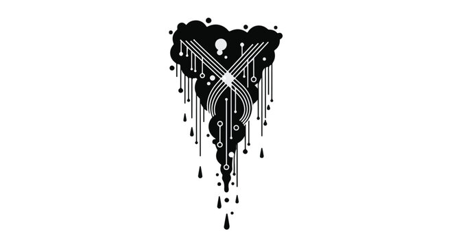 Circuitry pattern forms a digital cloud shape with data lines flowing downward.