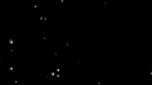 Animation of rising soap water bubbles Loopable with alpha matte.