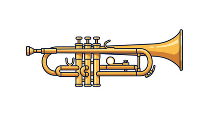 Obraz premium Brass Trumpet Musical Instrument Closeup.
