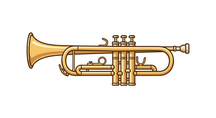 Obraz premium Brass Trumpet Musical Instrument Closeup.