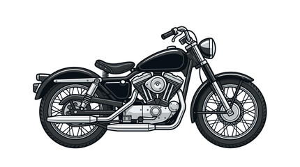 Obraz premium Black motorcycle with chrome details.