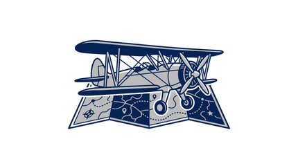 Vintage Biplane Airplane Model Illustration. © MULUNG DOLLAR