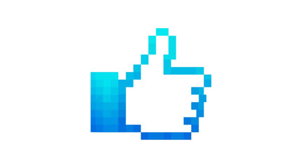 Fototapeta premium Blue Thumbs Up Icon Symbol.