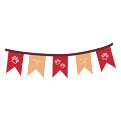 Rectangular cat bunting garland with feline faces party decoration © BlackGroundMeYou 
