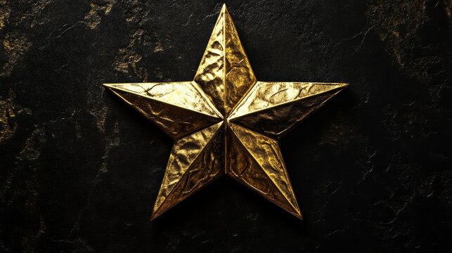 Gold star on dark background. (1)