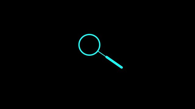 Magnifying glass search icon animation.4k video.