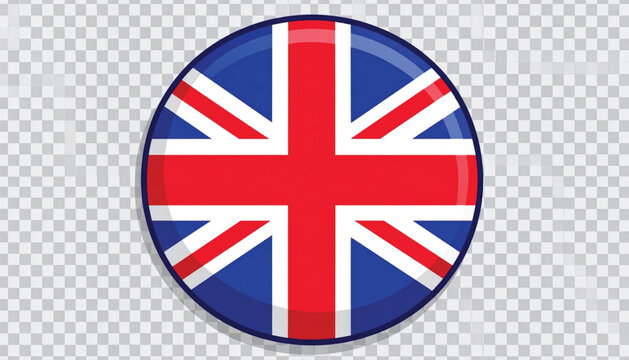 Union Jack Flag Button Icon UK.