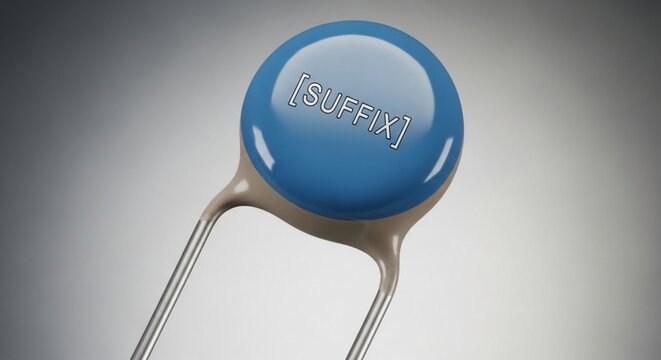Electronic component with blue cap and metal legs isolated