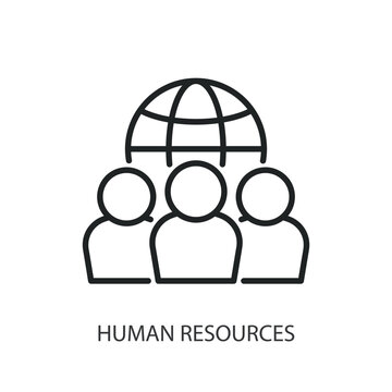 Human Resources thin line vector icons.