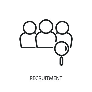 Recruitment thin line vector icons.