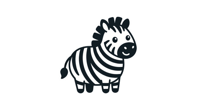 Striped cartoon zebra character for safari themes
