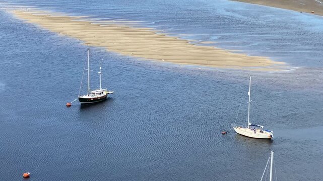 Sailing boats on the River Conwy below Conwy Castle,
Conwy, Wales, United Kingdom