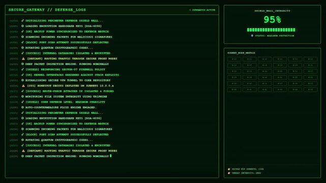 Secure Gateway Cyber Defense Shield Wall Firewall Protection Animation.