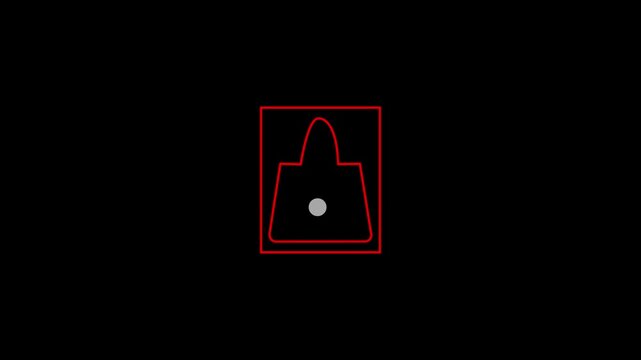 Red  Target Reticle Scanning and Detecting a Hidden Object or Handbag Icon