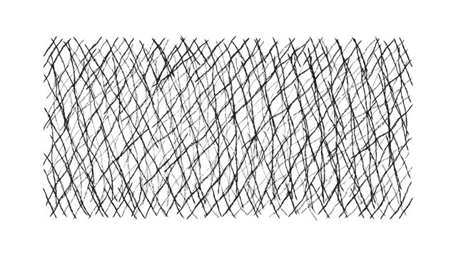 Hand drawn charcoal sketch cross hatch grid pattern on simple transparent background now.