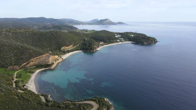 Amazing view of Sithonia coastline near Azapiko North Beach, Chalkidiki, Central Macedonia, Greece