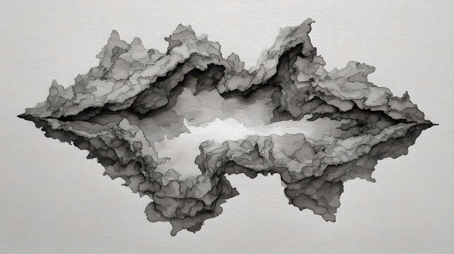 overpainting. A pure white canvas with a single black ink stain spreading organically at the edges. wellbeing guides.