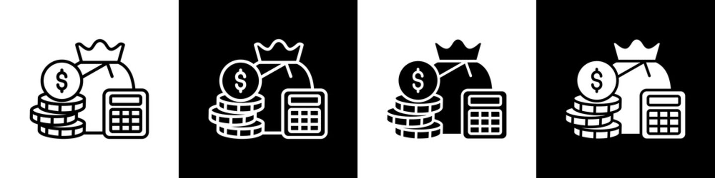 Budget black and white icon design concept