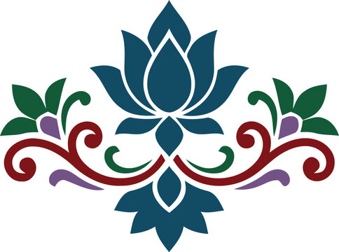 Elegant Lotus Floral Ornament Decorative Vector Illustration