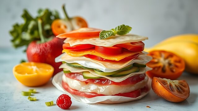 Deceptively healthy foods with peeling carb layers, exposing dietary illusions.