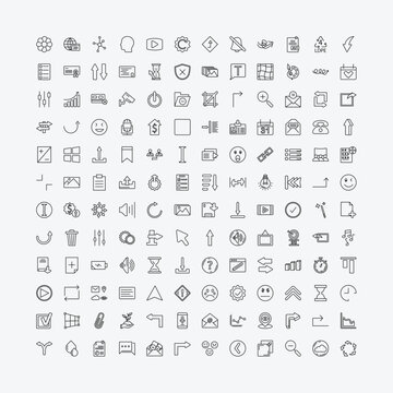 outline user interface icons set - image of a flower, 4 ldpe, mesh, octuber 31. editable vector for web and mobile ui